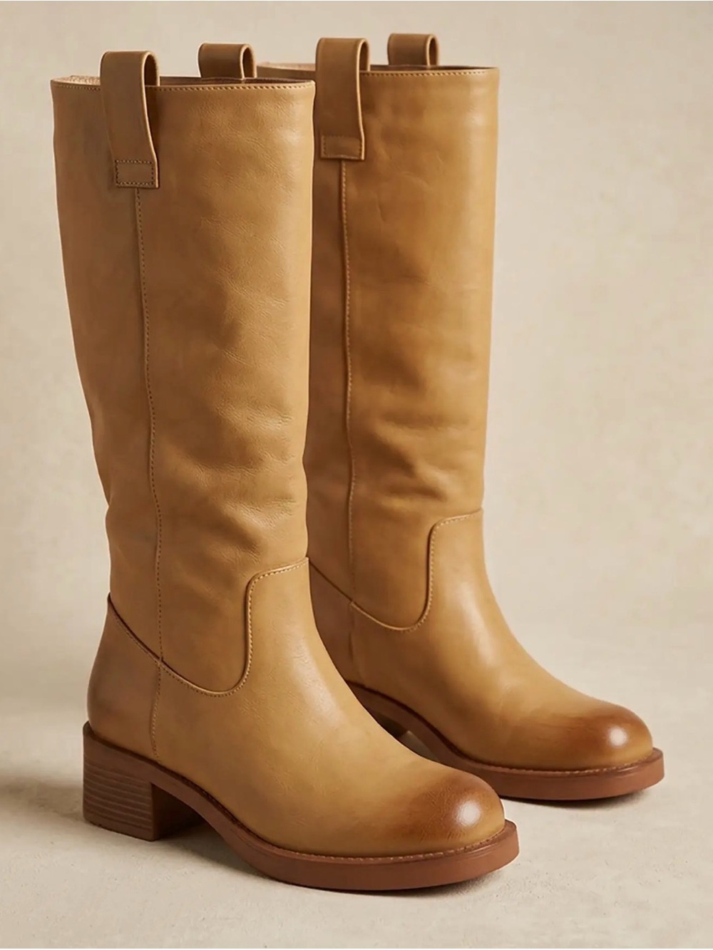NIB Brand New In Box Boho Blaze Vegan Leather Pull On Riding Boots - Picture 5 of 5